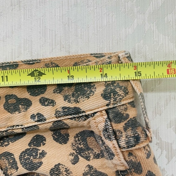 AMO High Rise Leopard Print Jeans - Tan and Black - Picture 7 of 10